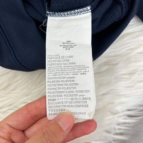 Nike Baby Toddler 18 Months Navy Fleece Lined Full Zip Hooded Jacket Dri-Fit - Picture 6 of 8